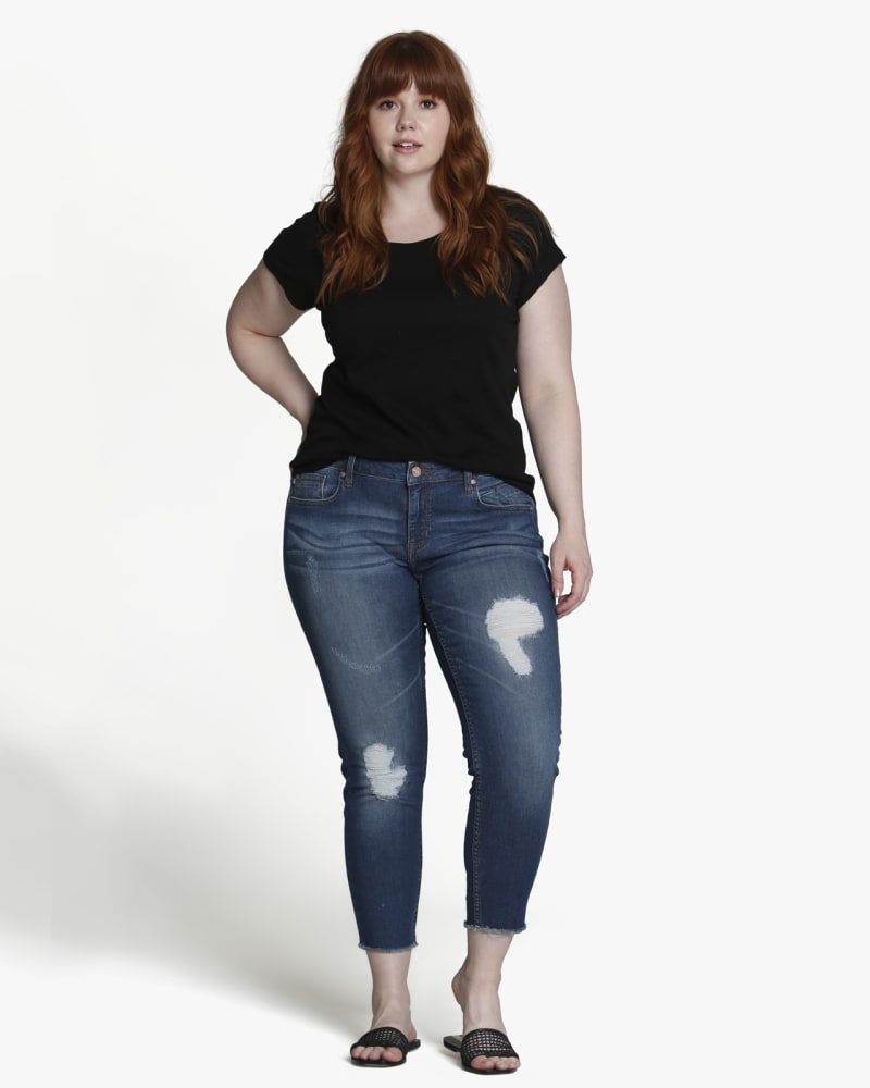 Plus size model wearing Henley Skinny Jean by Vigoss | Dia&Co | dia_product_style_image_id:143665